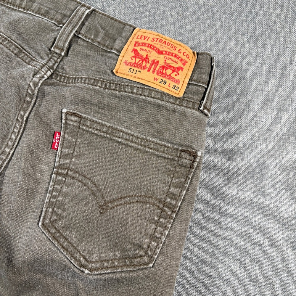 Levi's 511 Slim Fit Jeans Mens 29x32 Brown Grey Denim Pants‎ 5-Pocket Classic